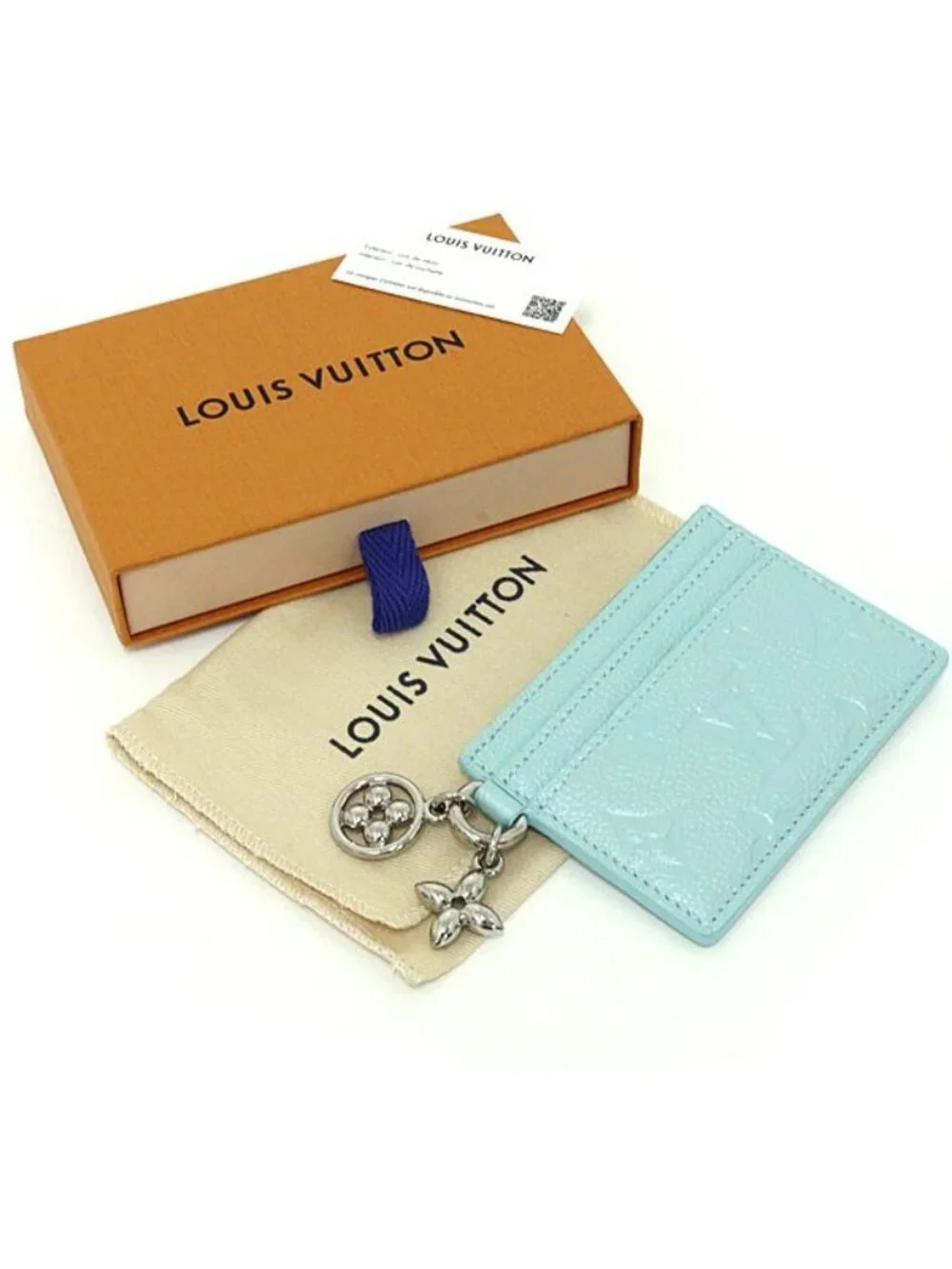 Louis Vuitton Card Holder LV Charm Case Light Blue